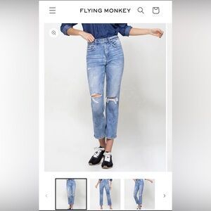 Flying Monkey distressed ankle length jeans size 29